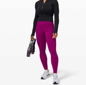 Lululemon Fast and Free Tight II 25" *Non-Reflective NuluxDeep Fuschia SZ 2
